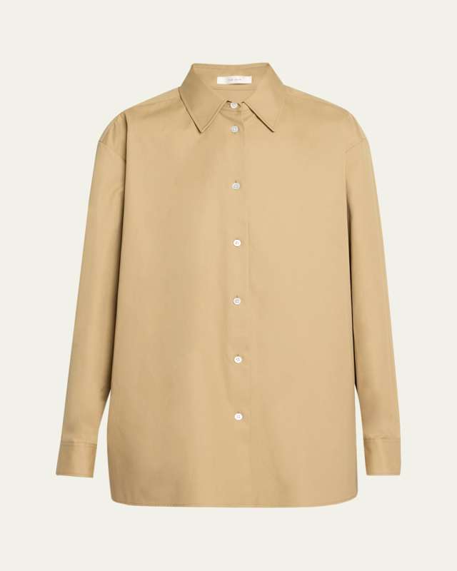 Tansy Cotton-Cashmere Button-Down Shirt